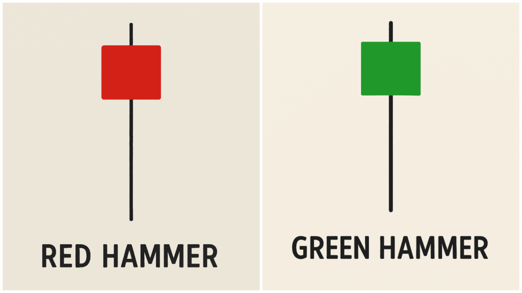 Hammer Candlestick Green Red