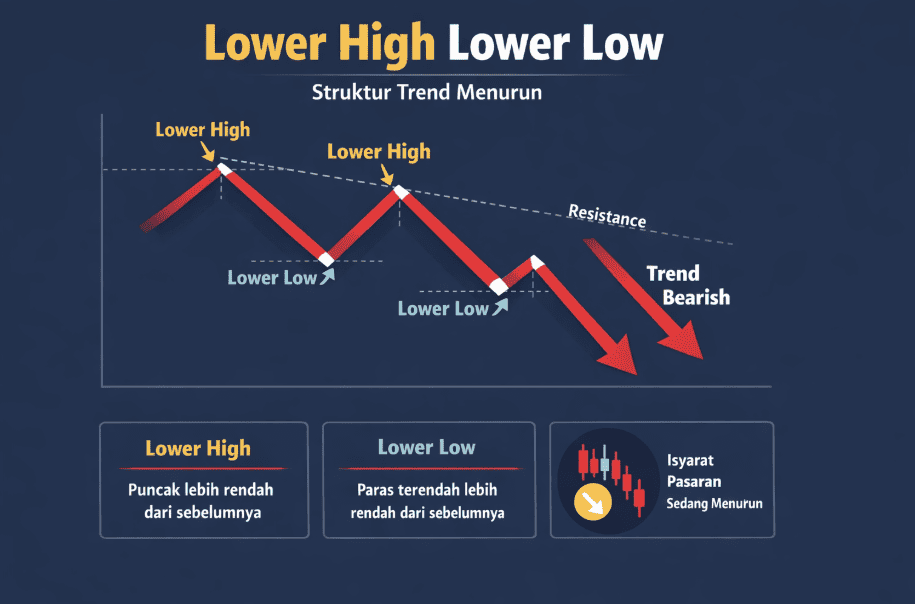 Corak Lower High Lower Low dalam trading